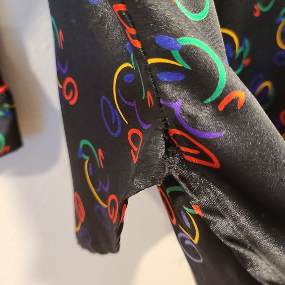 Disney World Vintage Mickey Mouse Satin Pajama Top - Picture 5 of 6